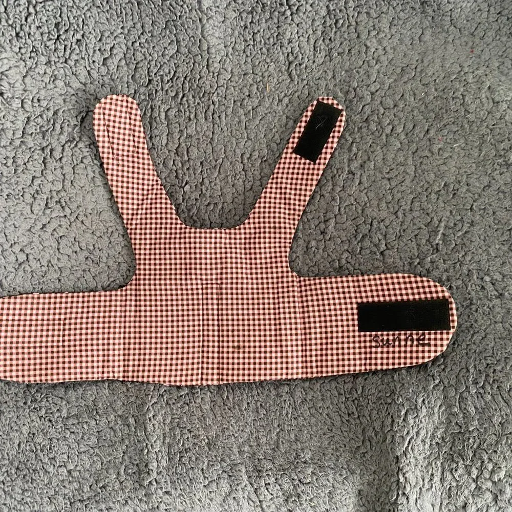New- BROWN W-PINK or BLUE POK-A-DOTS small dog harness